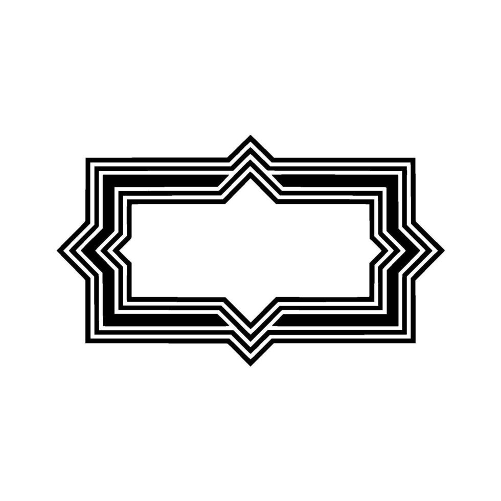 Geometric Deco Frame, Minimalist - Monoline - Outline vector