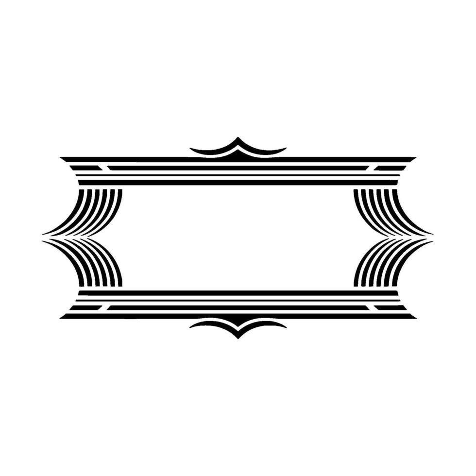 Art Deco Frame, Elegant Border, Vintage, Minimalist Style, Linear vector