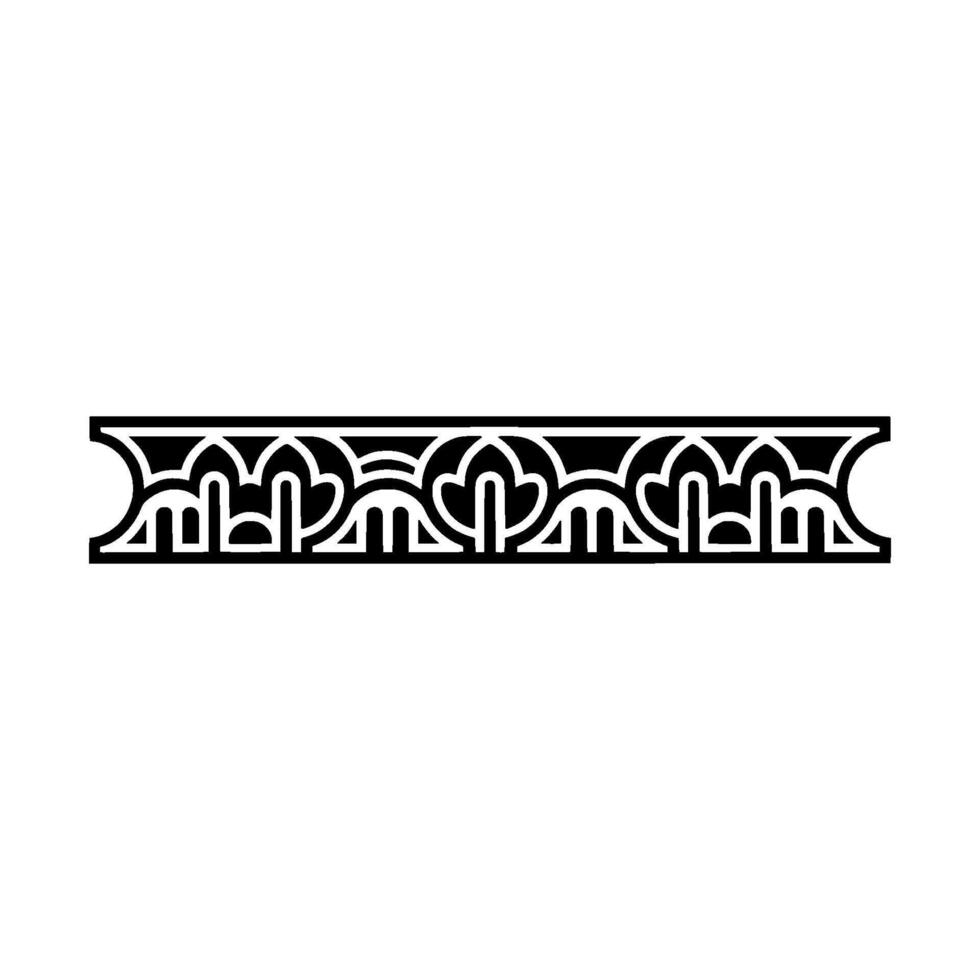 Intricate Black Ornamental Border, Vintage Style, Pattern vector