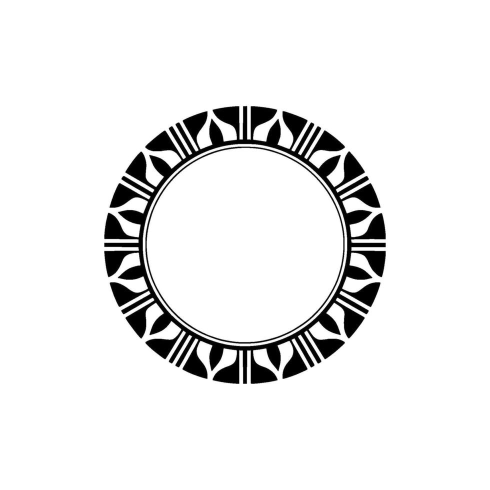 Geometric Deco Circle Frame, Minimalist vector