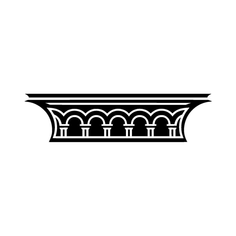 Ornate Black Archway, Minimalist vector
