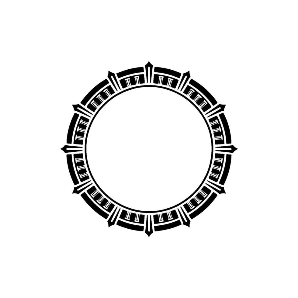Geometric Circle Frame, Art Deco Style, Minimalist - Outline - Art deco vector
