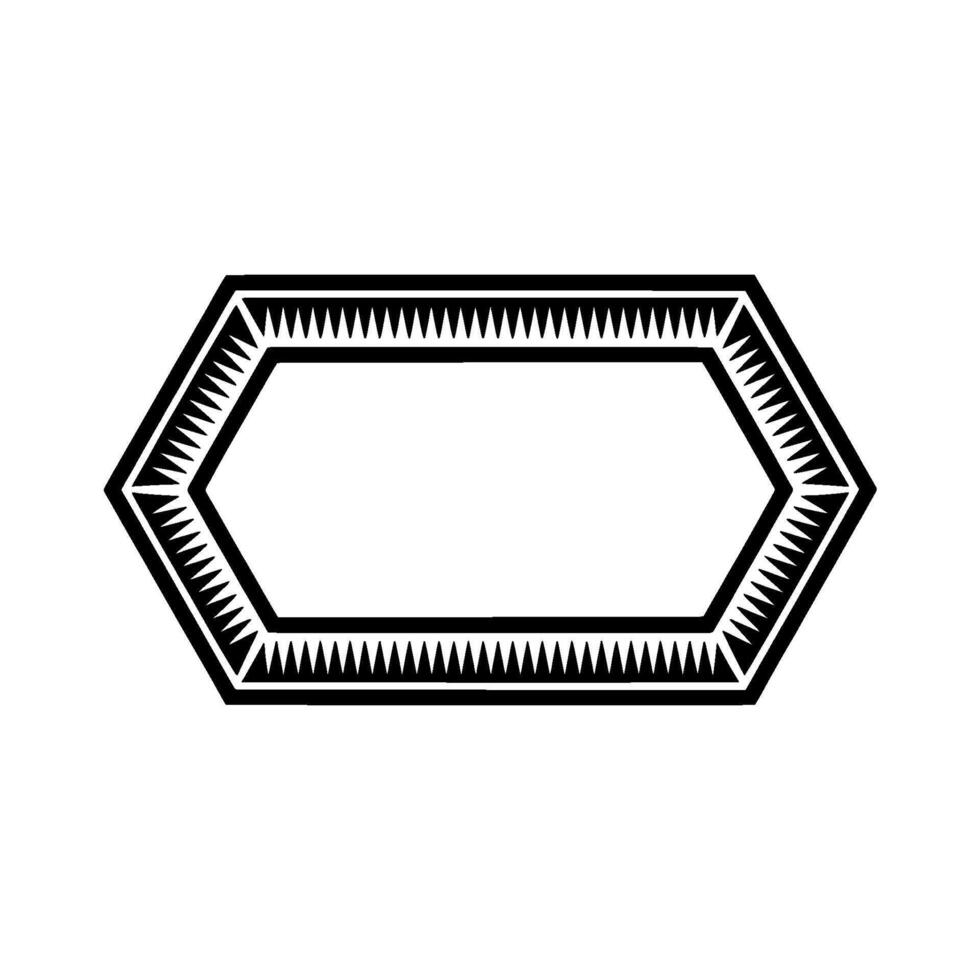 Geometric Hexagon Frame, Minimalist, Modern Pattern - Outline vector