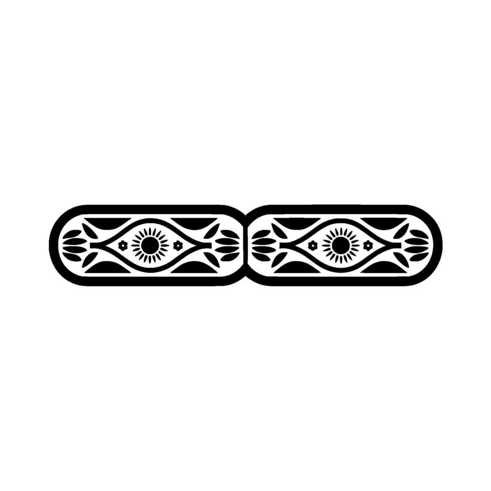 Stylized Tribal Border, Geometric Ornamentation, Floral vector