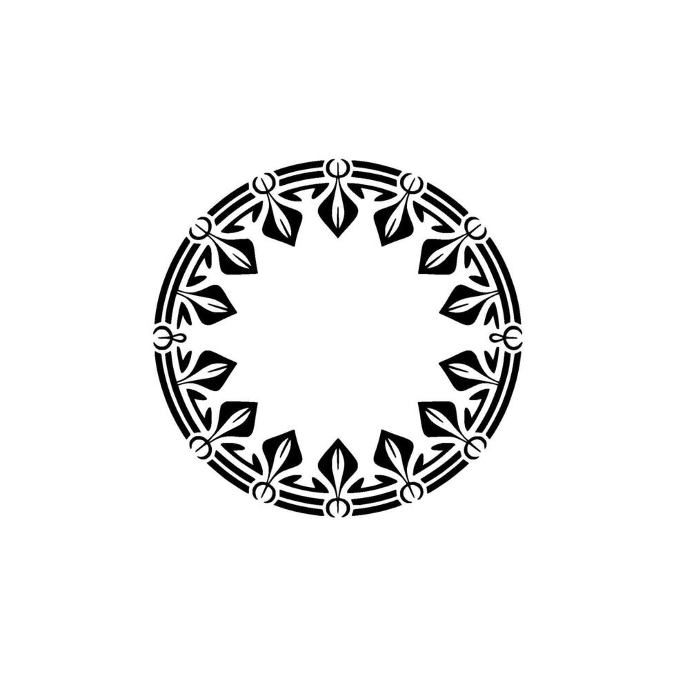 Elegant Circular Ornament, Vintage, Minimalist Frame - Circle - Floral vector