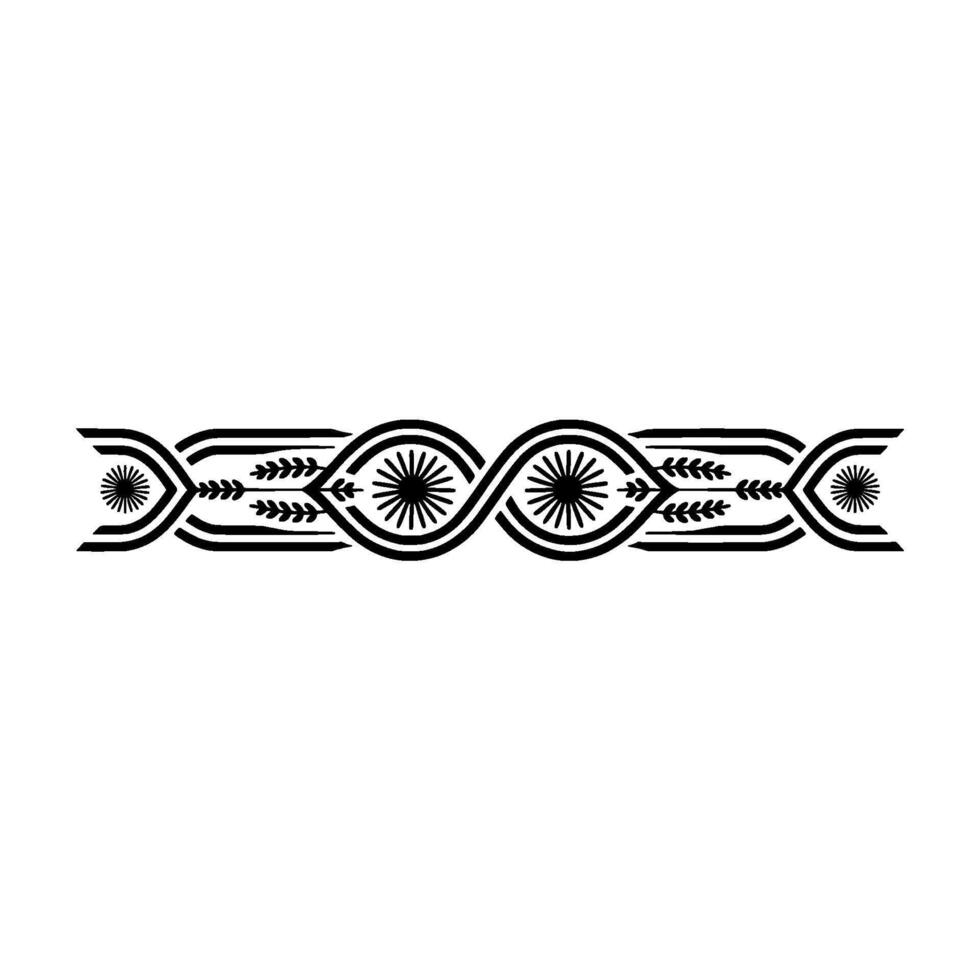 Stylized Tribal Border, Geometric Pattern, Vintage vector