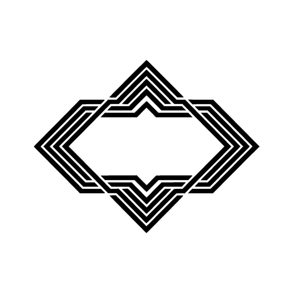Geometric Diamond Frame, Minimalist, Modern Abstract - Lines vector