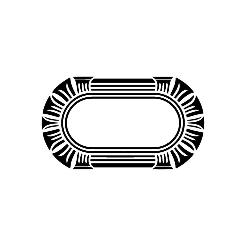 Art Deco Oval Frame, Geometric Ornamentation, Vintage, Retro - Art deco vector