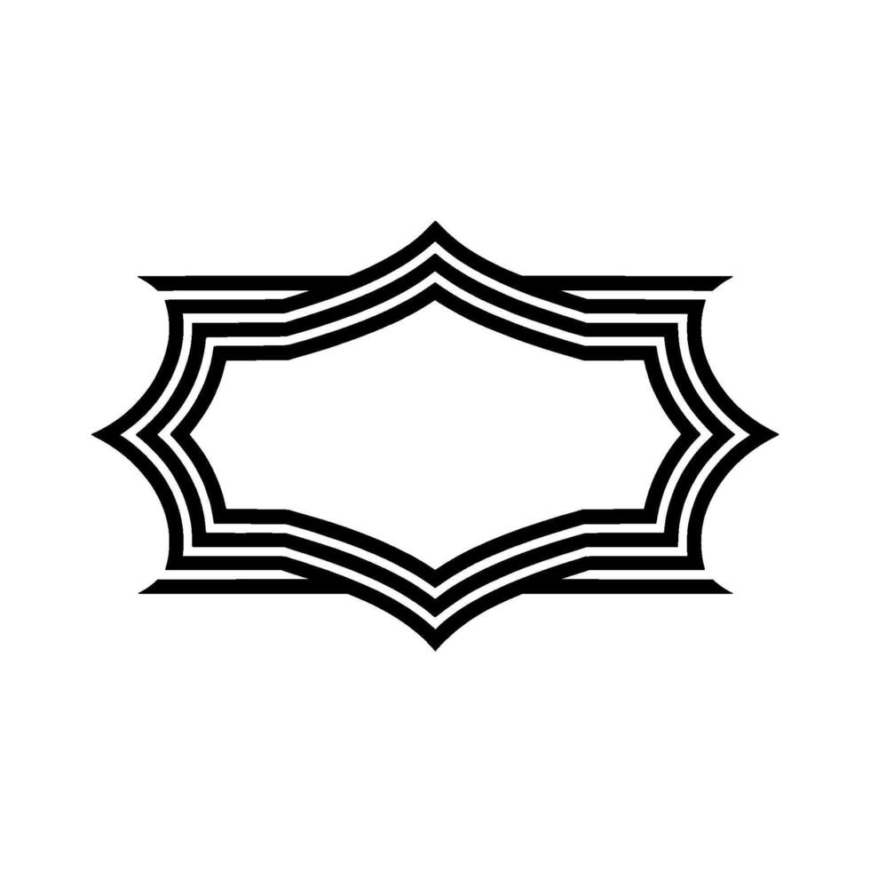 Geometric Deco Border, Minimalist, Elegant Outline, Symmetry vector