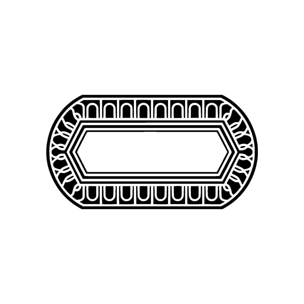 Art Deco Oval Frame, Elegant Border, Vintage vector