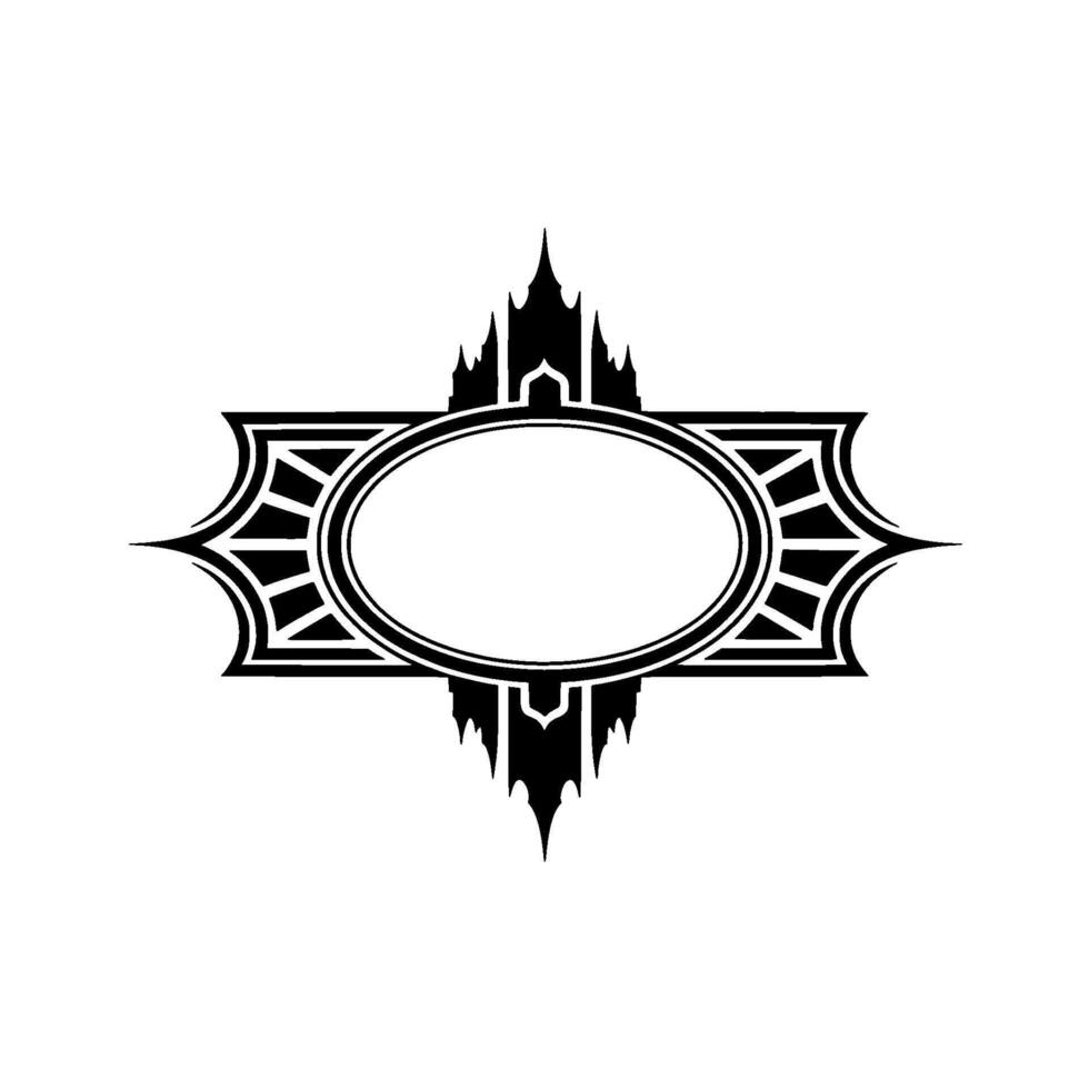 Geometric Gothic Frame, Elegant Ornamentation, Vintage vector