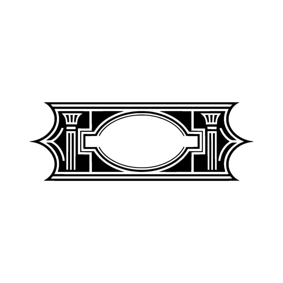 Art Deco Ornament, Geometric, Vintage Elegance, Rectangle vector