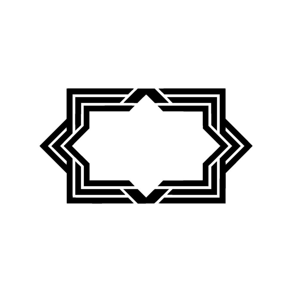 Geometric Deco Frame, Minimalist, Elegant Outline - Stylized - Pattern vector