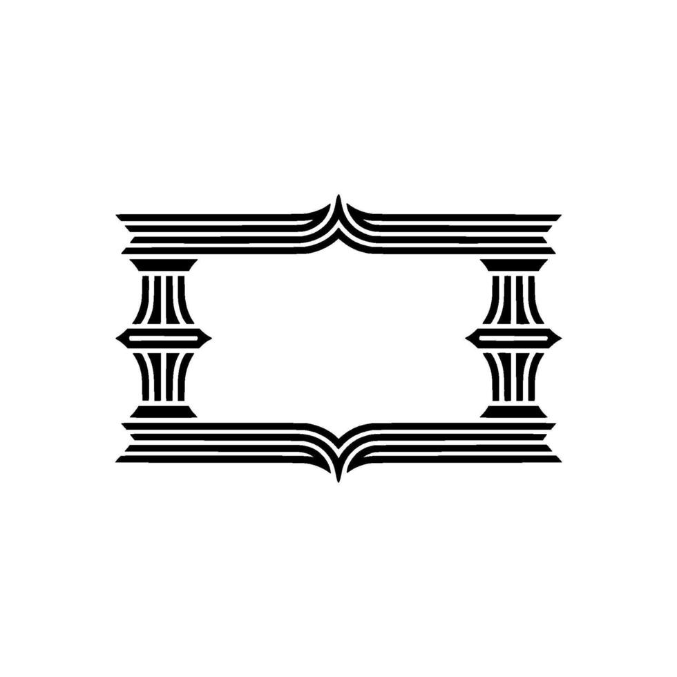 Art Deco Frame, Elegant Border, Vintage, Minimalist Style - Linear vector