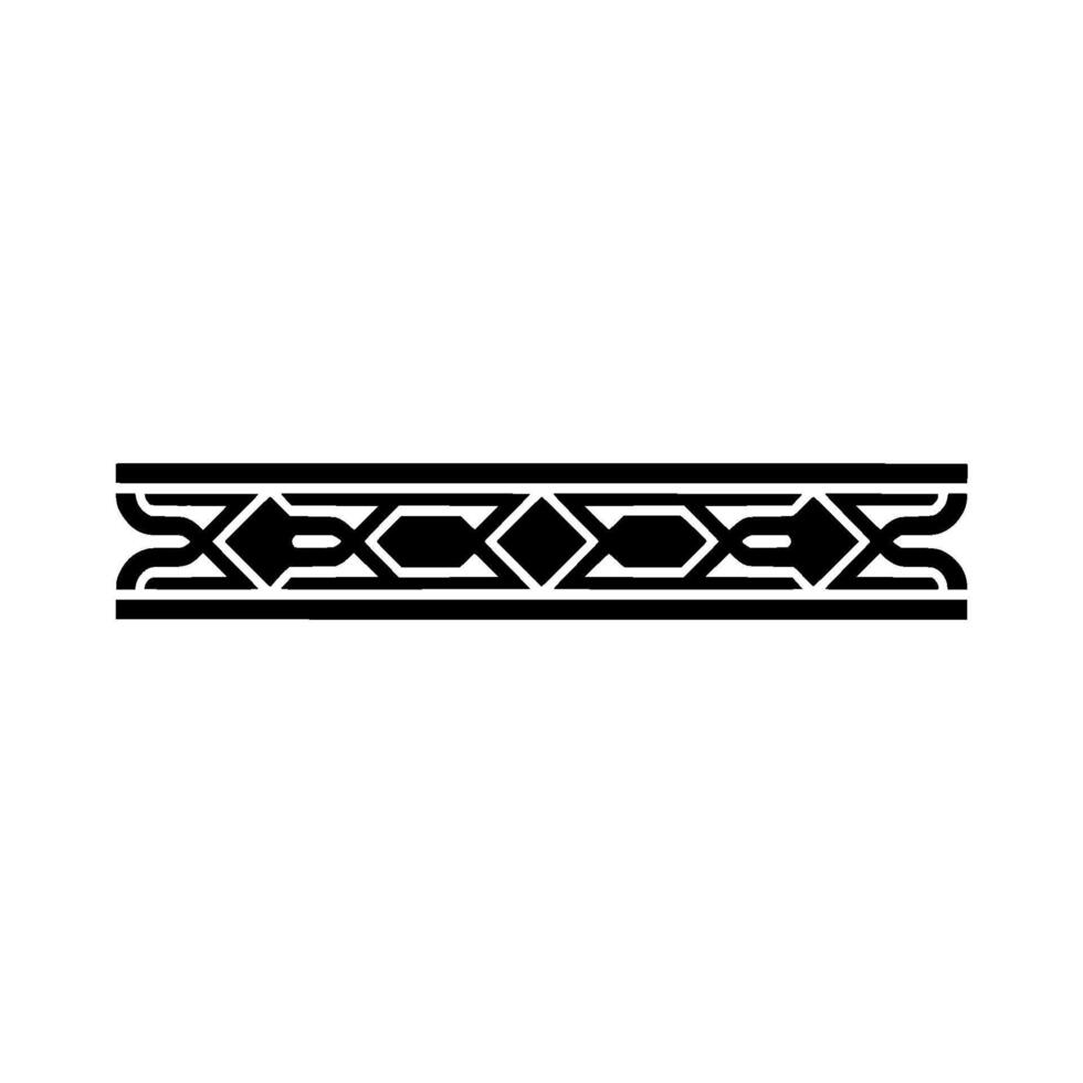 Geometric Border, Stylized Tribal Pattern, Black White vector