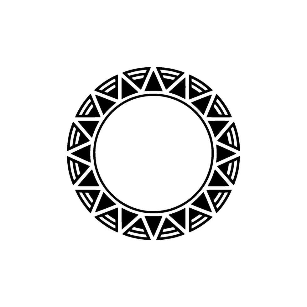 Geometric Tribal Circle, Minimalist - Symmetry - Pattern vector