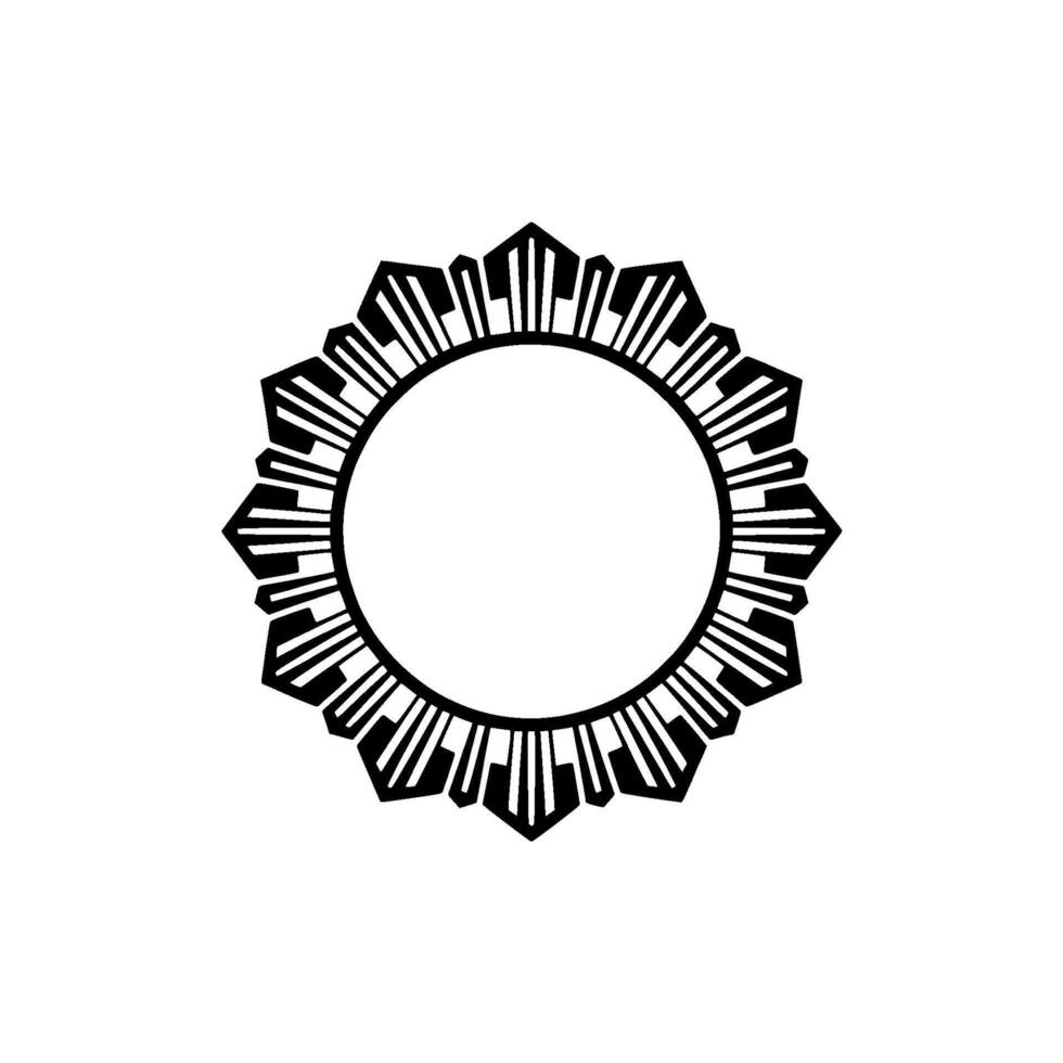 Geometric Deco Circle Frame, Minimalist, Art deco vector