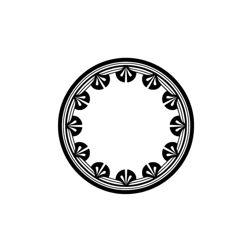 Intricate Circular Ornament, Vintage, Minimalist Emblem, Circle vector
