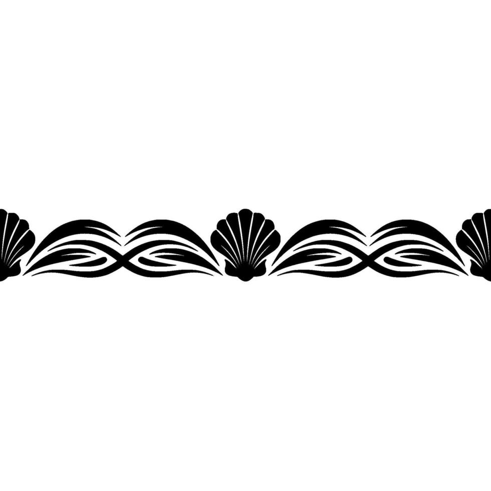 Elegant Seashell Border, Art Deco Style vector