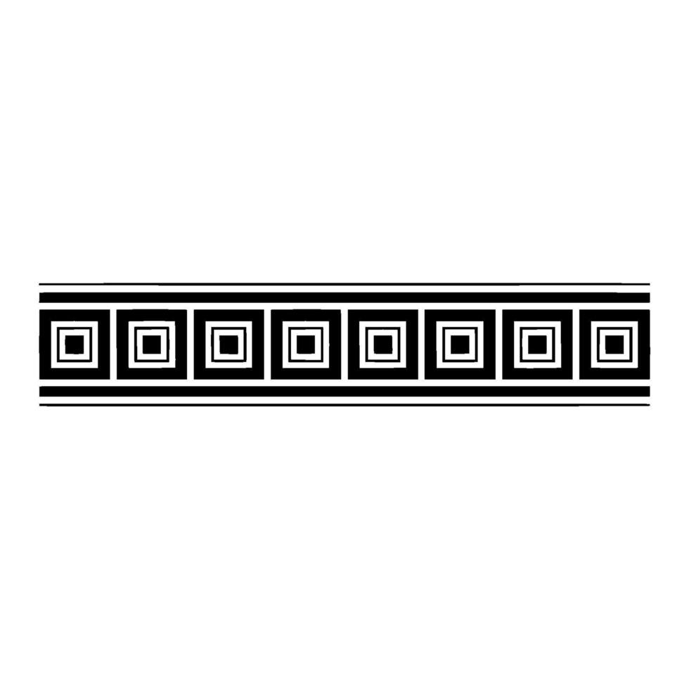 Geometric Border, Minimalist, Black and White Pattern - Square vector