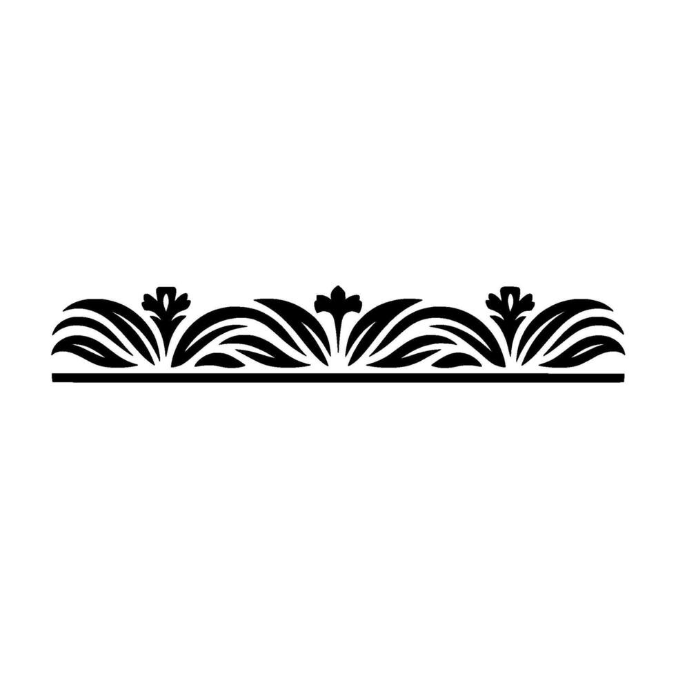 Elegant Botanical Border, Vintage Element, Scrollwork vector