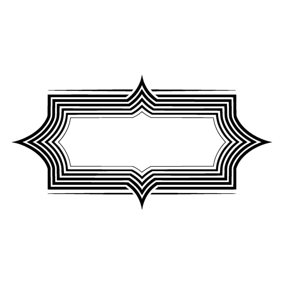 Geometric Deco Border, Layered Lines, Minimalist - Abstract vector