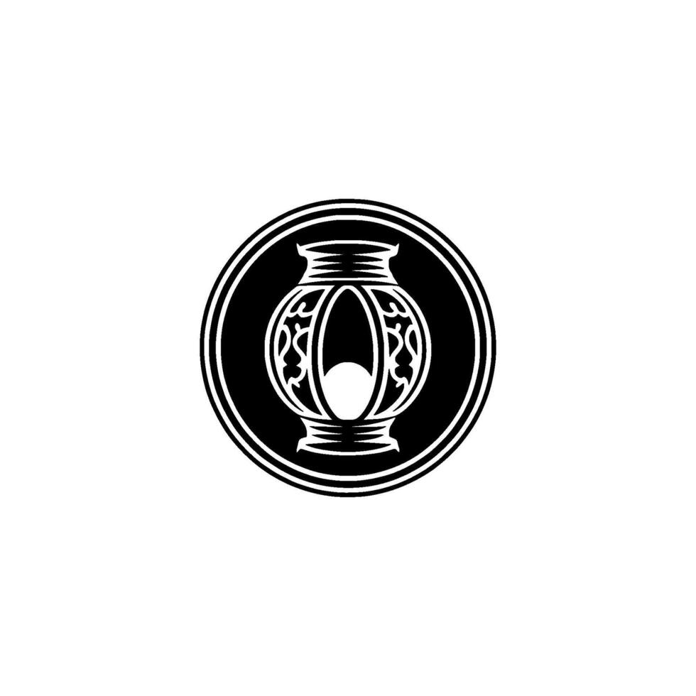 Intricate Ceramic Vessel, Circular Emblem, Minimalist vector