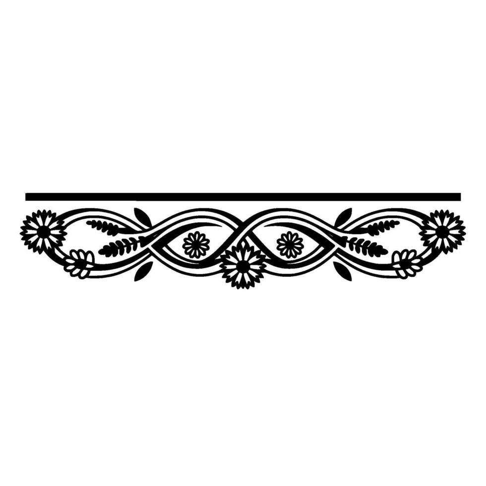 Elegant Floral Border, Vintage Element - Line - Decorative vector