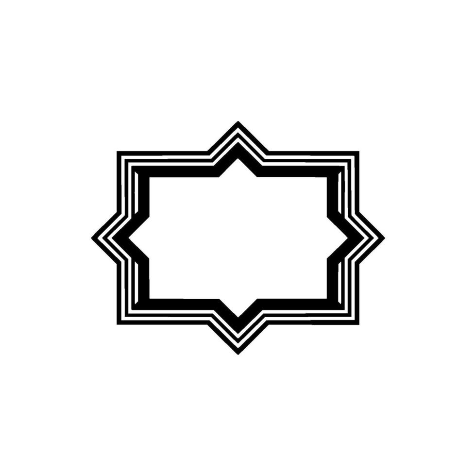 Geometric Star Frame, Minimalist, Elegant Outline, Modern - Abstract vector