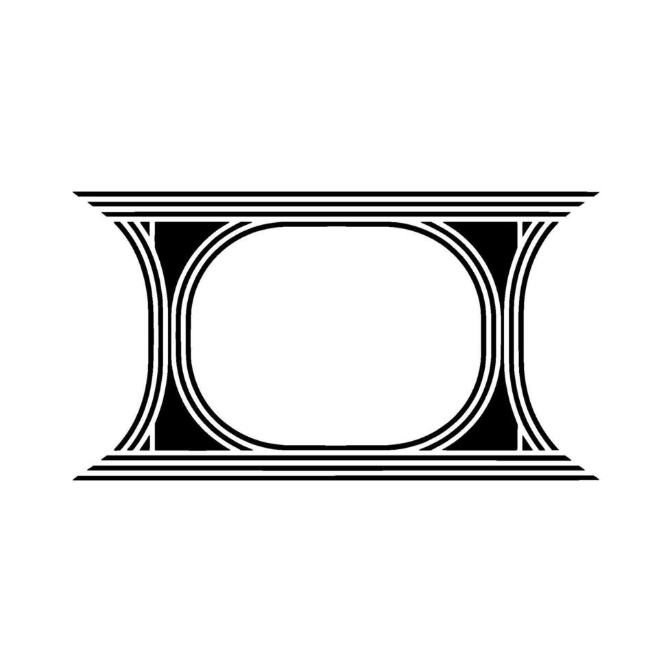 Geometric Deco Emblem, Minimalist, Abstract Symbol, Outline vector