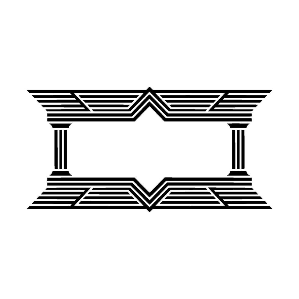 Geometric Deco Frame, Elegant Border, Art Deco, Linear vector
