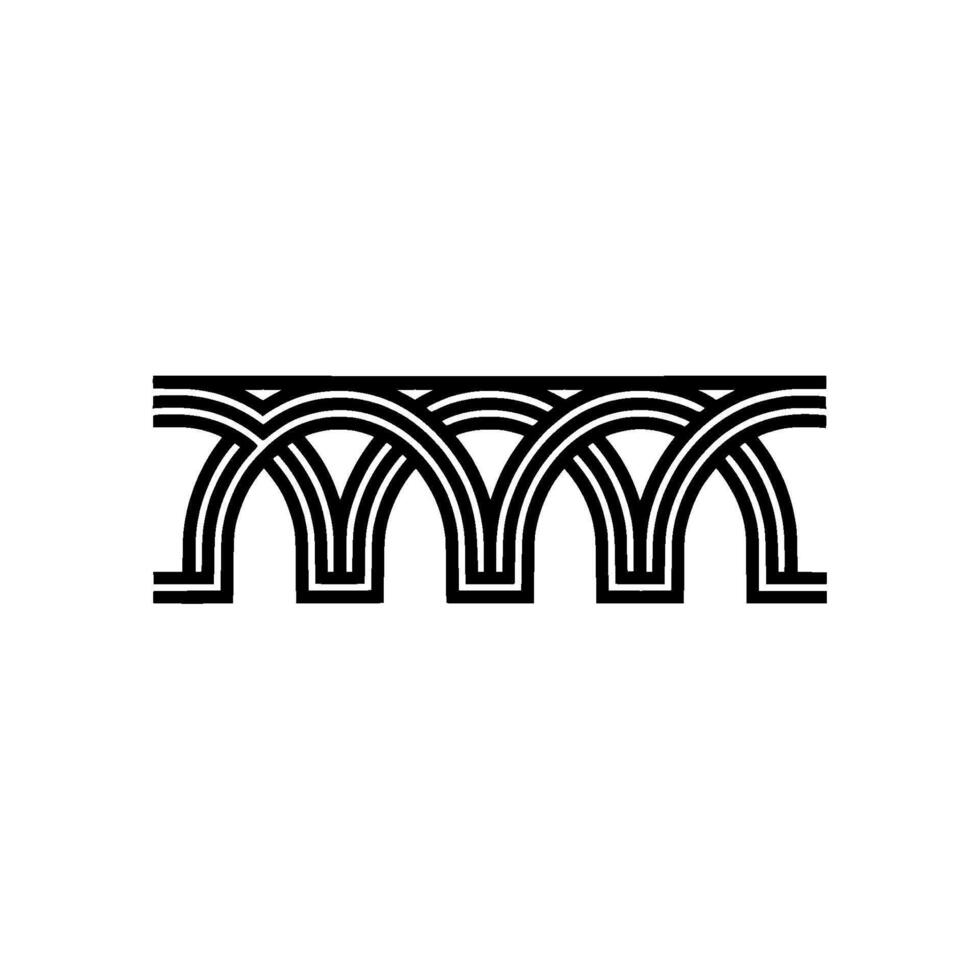 Geometric Arch Motif, Minimalist, Elegant Border - Lineart vector