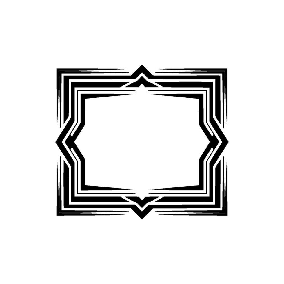 Geometric Deco Frame, Minimalist, Elegant Border, Composition - Pattern vector