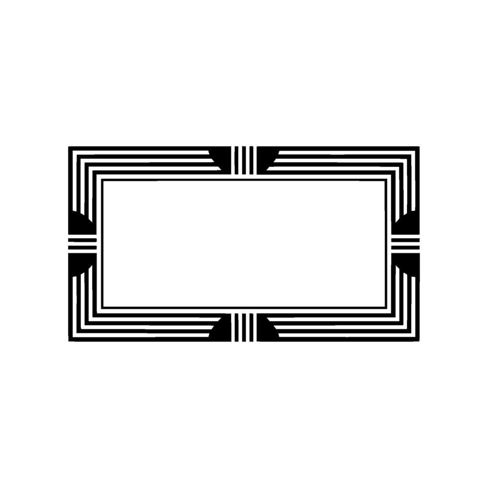 Geometric Deco Frame, Minimalist, Elegant Border - Lines - Rectangle vector
