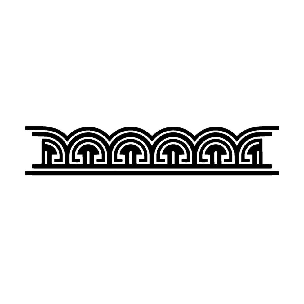 Geometric Deco Border, Elegant Line Art, Vintage - Line art vector