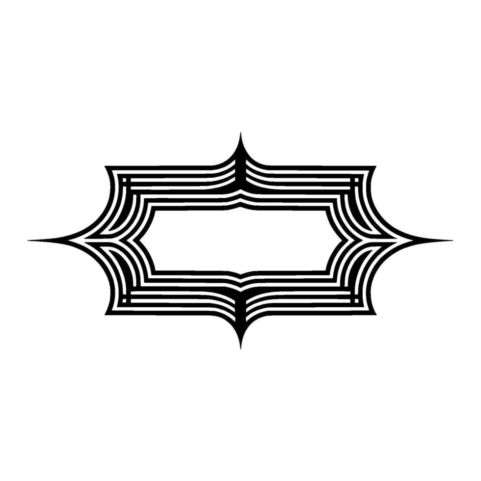 Geometric Deco Frame, Elegant Outline, Minimalist - Pattern - Stylized vector