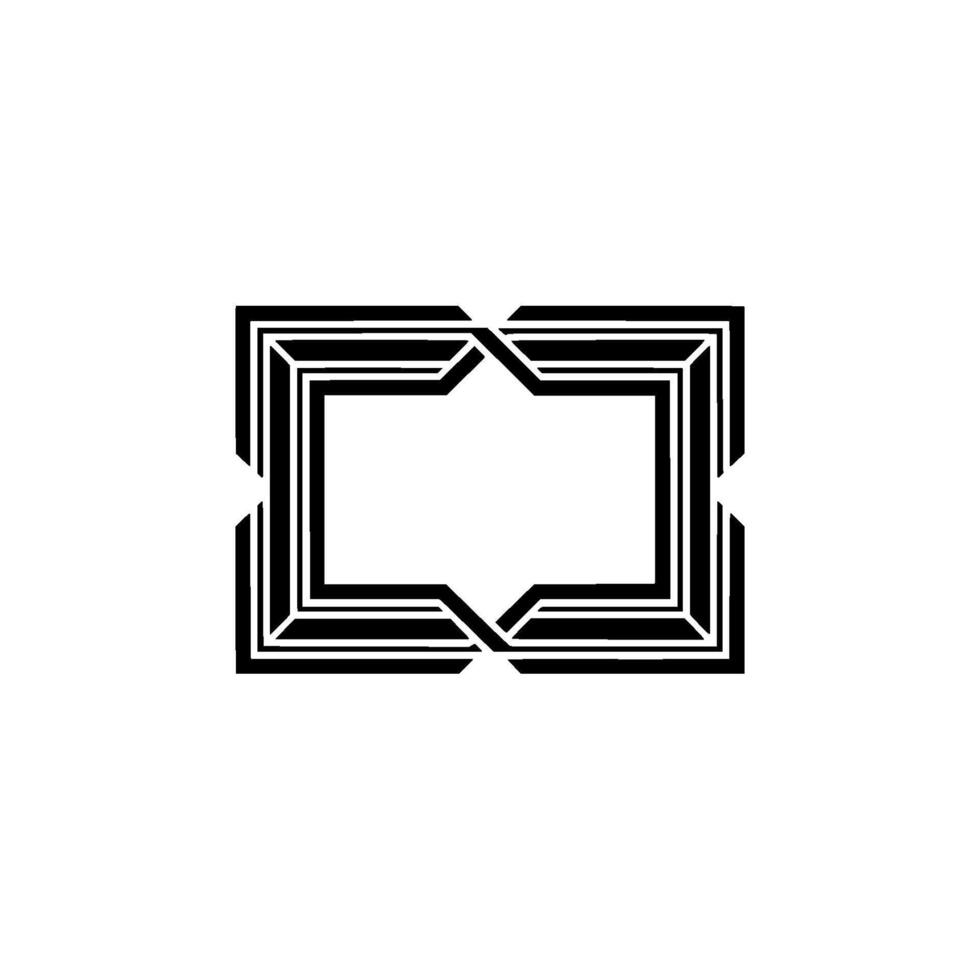 Geometric Deco Frame, Minimalist, Modern Emblem vector