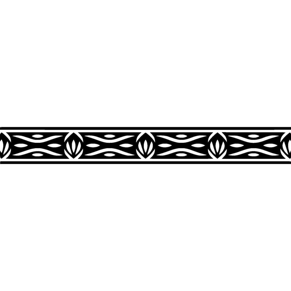 Intricate Black Floral Border, Vintage Style vector