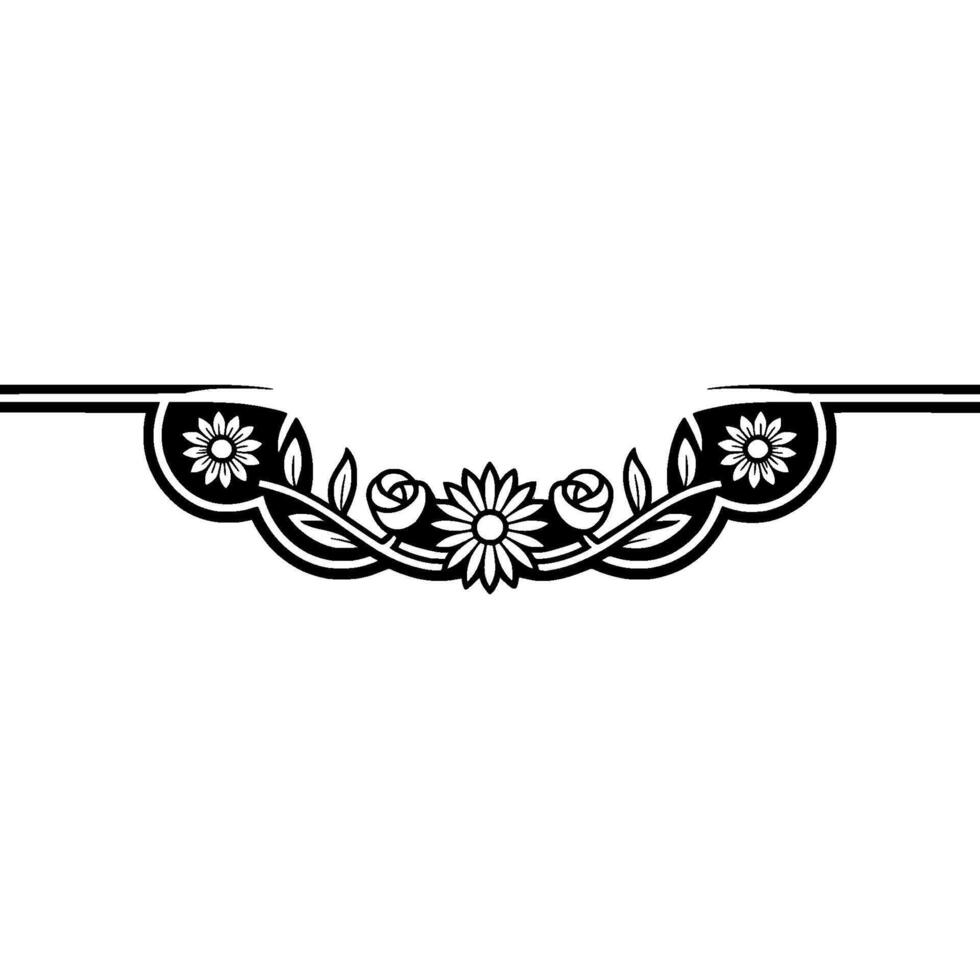 Elegant Floral Border, Vintage, Minimalist Illustration - Botanical vector
