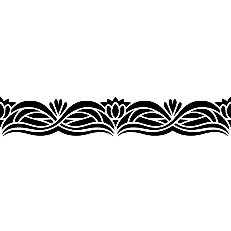 Intricate Black Floral Border, Elegant Element, Ornamental vector