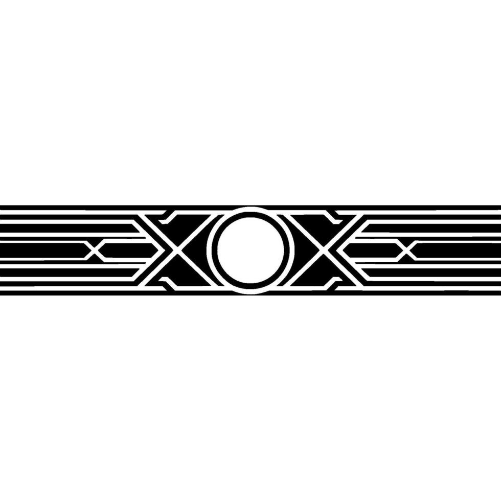 Art Deco Geometric Border, Streamlined Elegance - Art deco vector