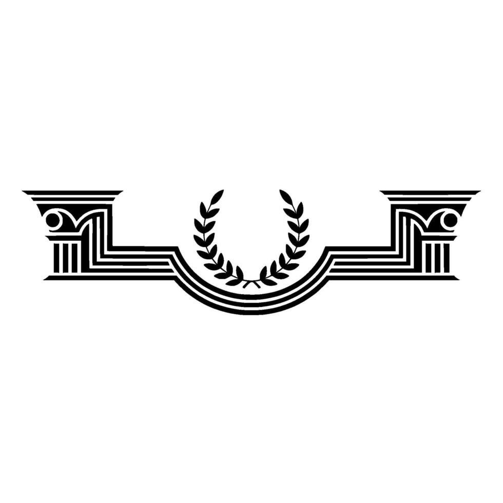 Art Deco Laurel Ornament, Classic Elegance vector