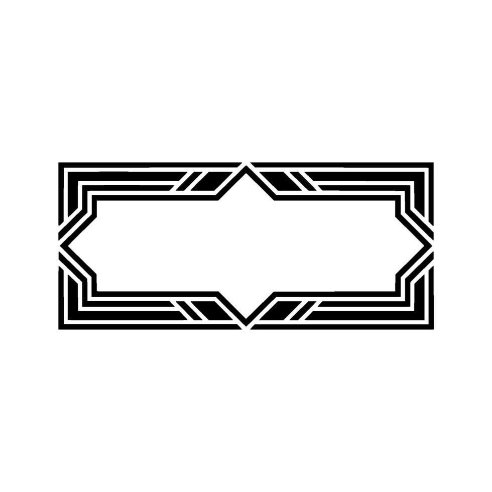 Geometric Deco Frame, Minimalist, Elegant Border - Modern - Symmetrical vector