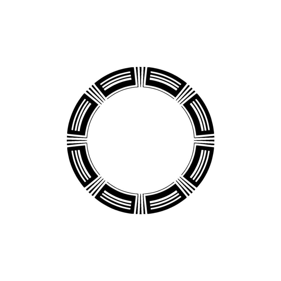 Geometric Circle Emblem, Minimalist, Circular Motif, Monochrome - Abstract vector