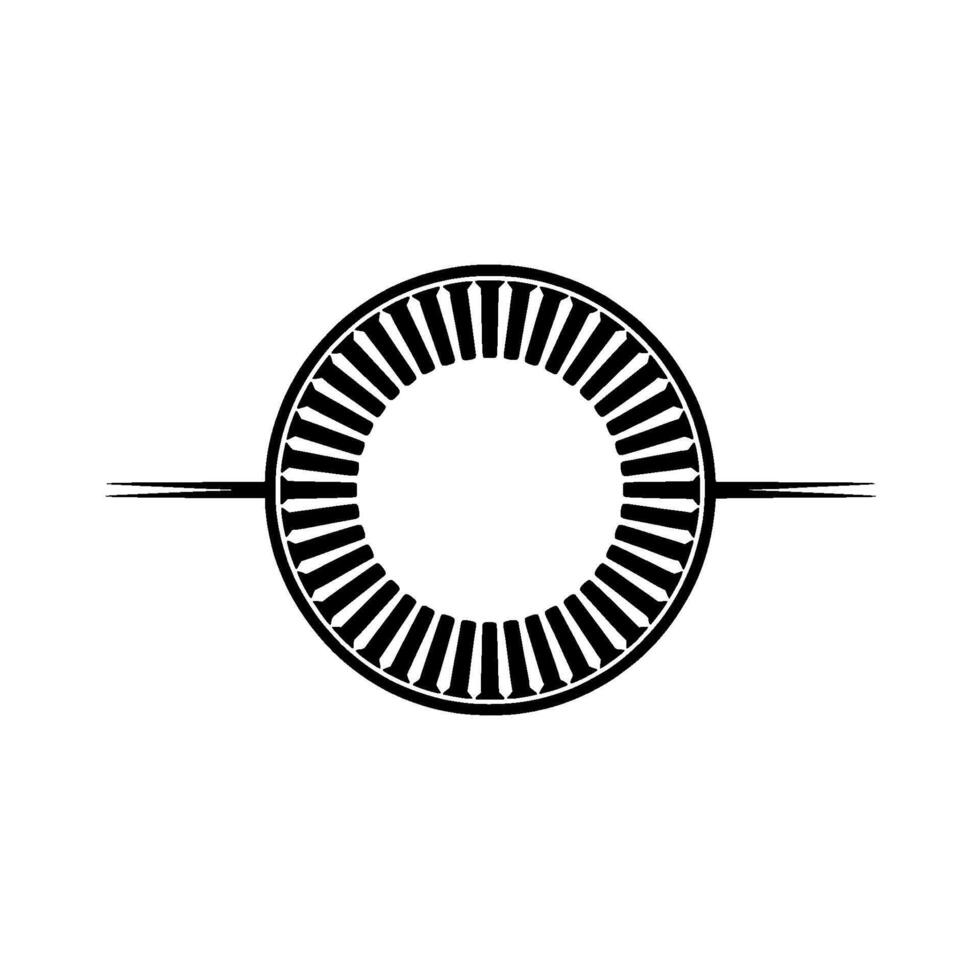 Geometric Radial Emblem, Minimalist, Circular Motif - Modern vector