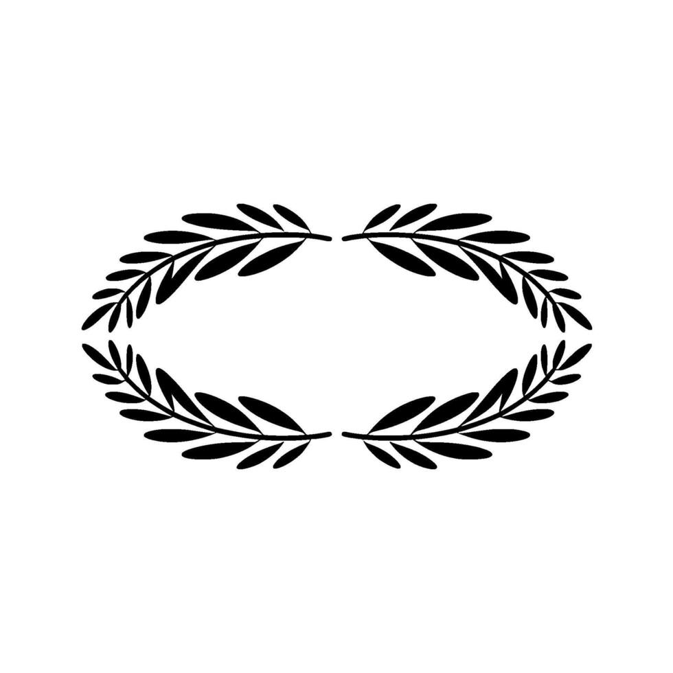 Elegant Olive Branch Wreath, Minimalist - Branches vector