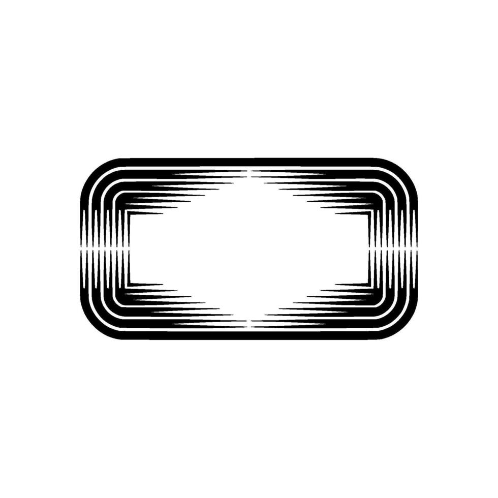 Geometric Ribbon Frame, Retro Style, Minimalist vector