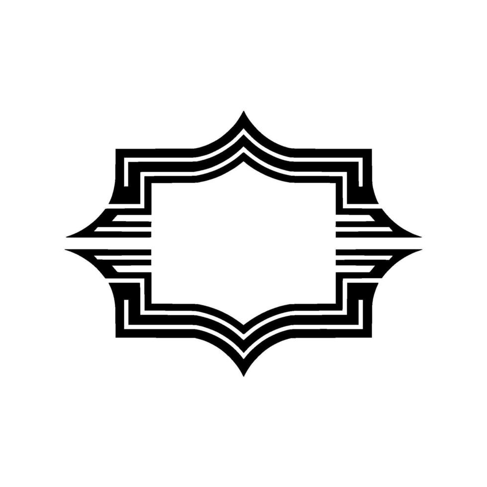 Geometric Deco Frame, Minimalist, Negative Space - Outline vector