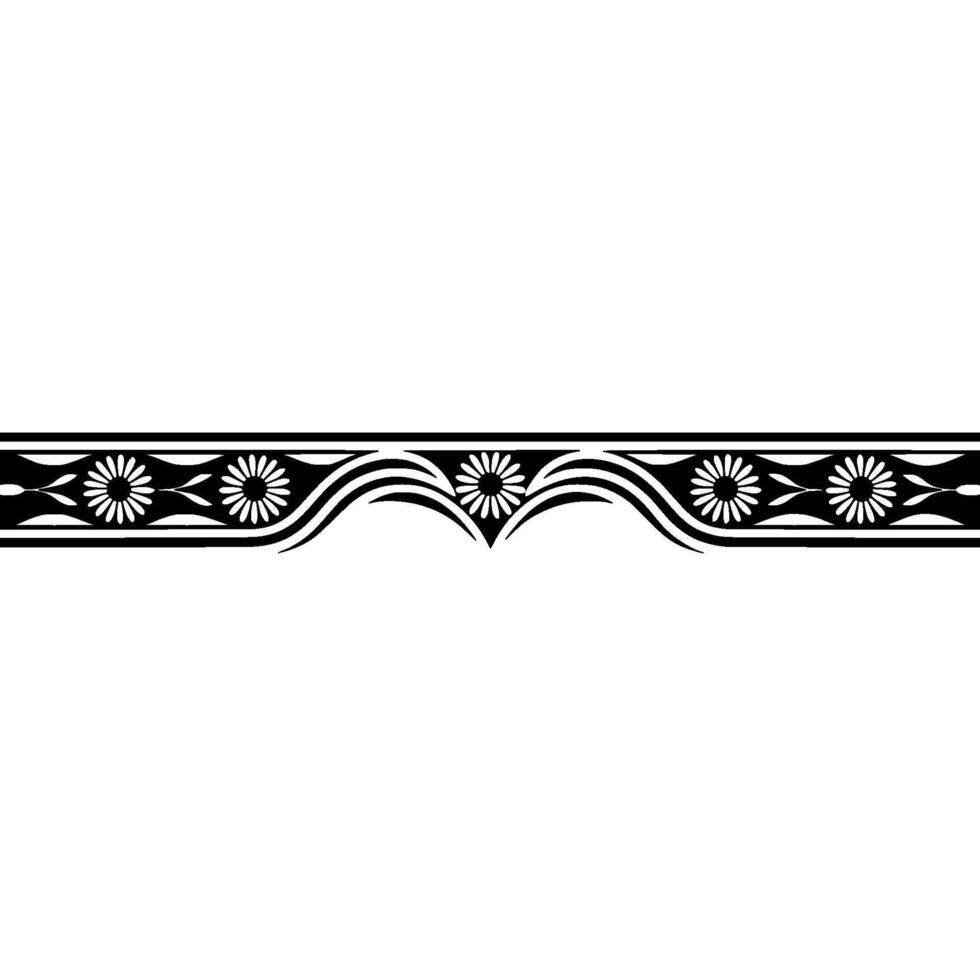 Elegant Art Deco Floral Border, Vintage Element, Decorative vector