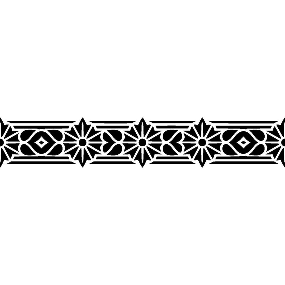 Art Deco Geometric Border, Elegant Black White vector